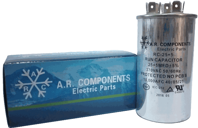 CAPACITOR DE MARCHA DE 25+5  MFD X 370 VAC (U.L.)