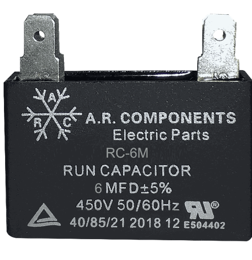 [RC-6M] CAPACITADOR DE 6 MFD X 450 V PARA MINISPLITS (U.L.)