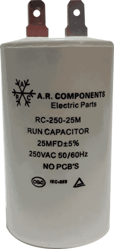 [RC-250-25M] CAPACITADOR DE BOMBA DE AGUA 25MFD X 250V  